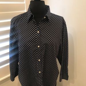 Navy blue polka dot blouse